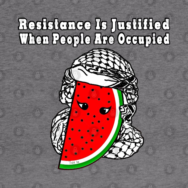 Resistance Is Justified When People Are Occupied Watermelon Keffiyeh Free Palestine With Eyes - Wrapped - Front by SubversiveWare